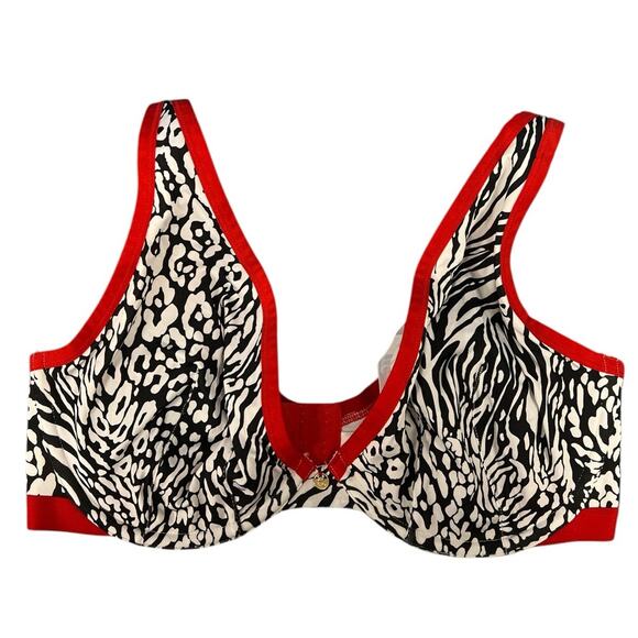 Cacique High Apex Plunge Underwire Bra 38DDD Animal Print - Picture 1 of 4